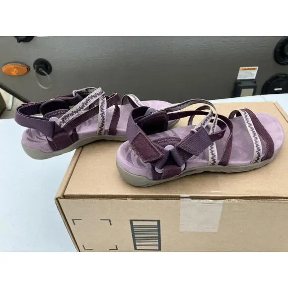 Merrell Women's Size 6 Terran 3 Cush Lattice Sandals Burgundy Leather J005662 - Picture 5 of 8